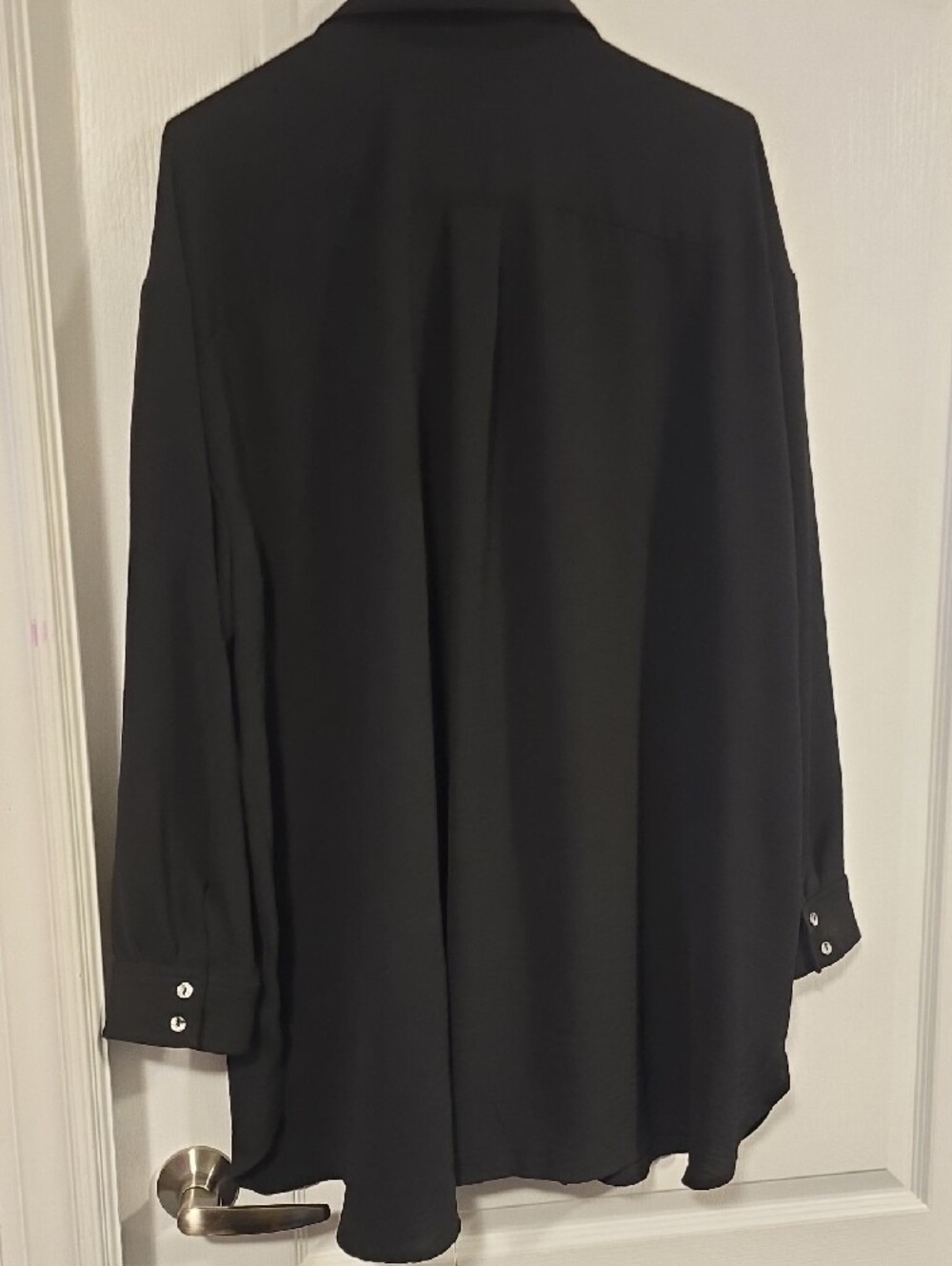Xxl - Wendy Sewell Black Button-Down Shirt - Relaxed Women's Top - Picture 3 of 3